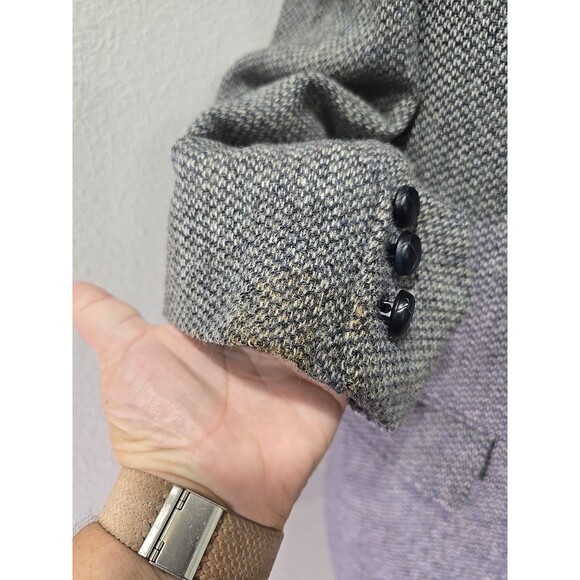 Vtg Shefford Anderson Little Wool Blue Tweed Coat Mens 44R Elbow Patches Union - Picture 4 of 9